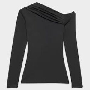 Aritzia Black Off-Shoulder Long Sleeve Top